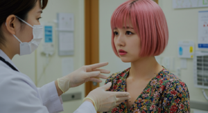 医者の説明を受ける風俗嬢