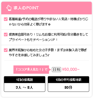 ココア求人　求人のPOINT